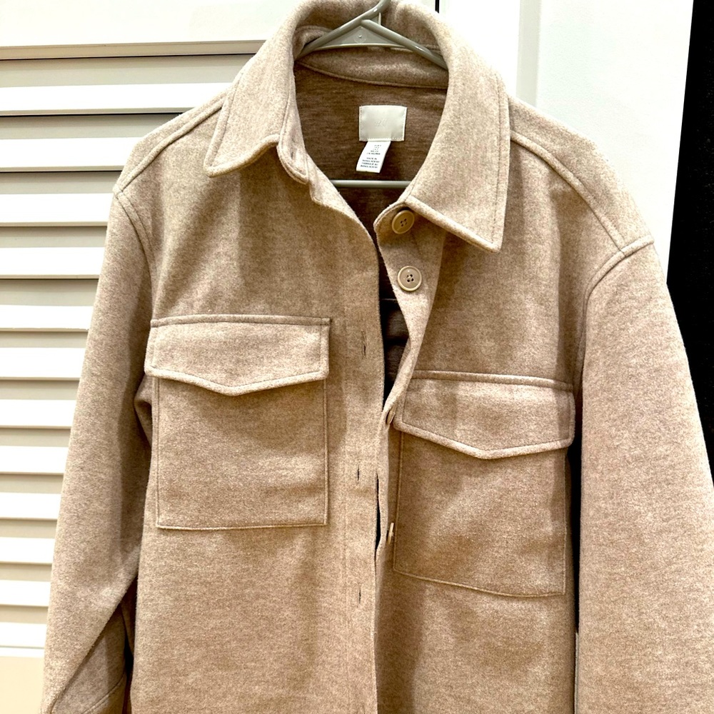 Selling a Beige Flannel in XS from H&M. Super soft material and great for spring